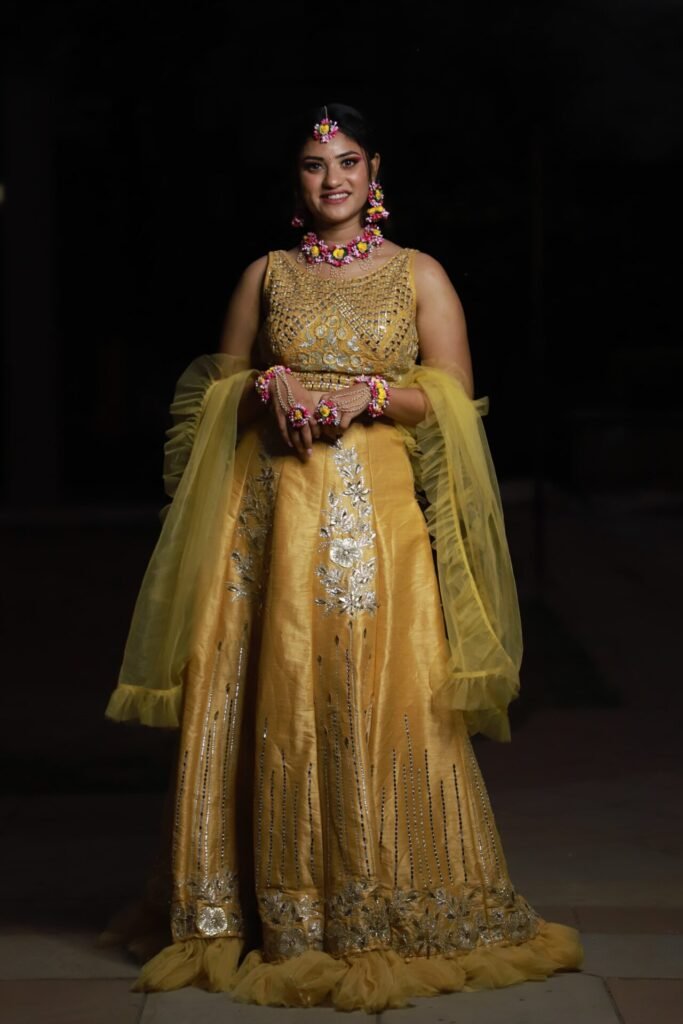 Elegant Yellow Embroidered Lehenga Set