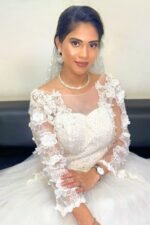 Ethereal White Pearl Bridal Gown