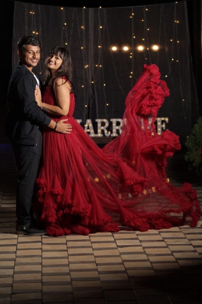 Glamorous Red Ruffle Tulle Gown