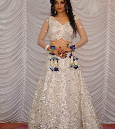 Ivory Sequin Embroidered Lehenga