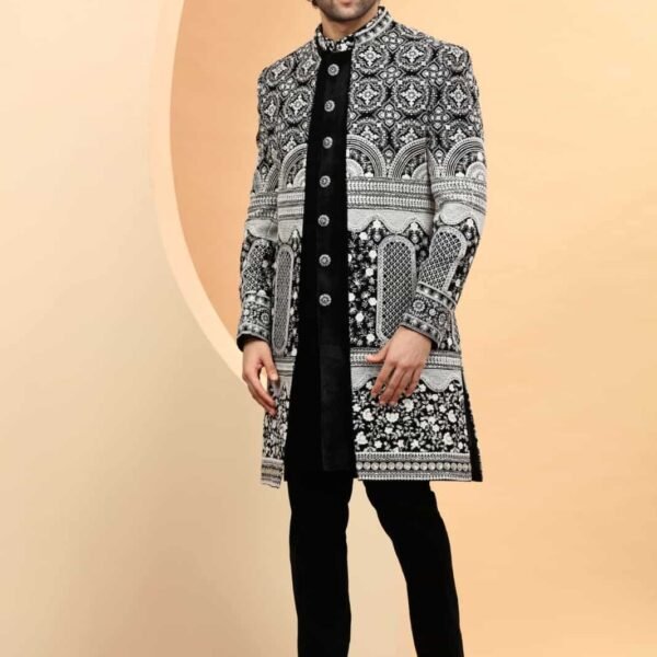 Majestic Black & Silver Indo-Western