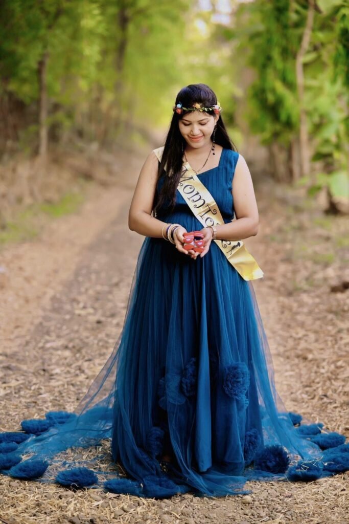 Midnight Blue Maternity Gown