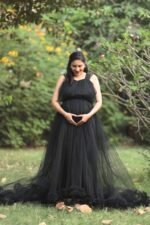 Midnight Elegance Maternity Gown