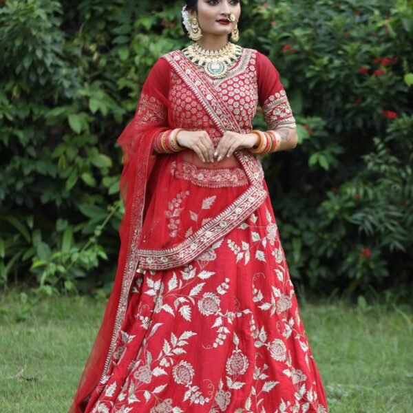 Royal Red Embroidered Lehenga