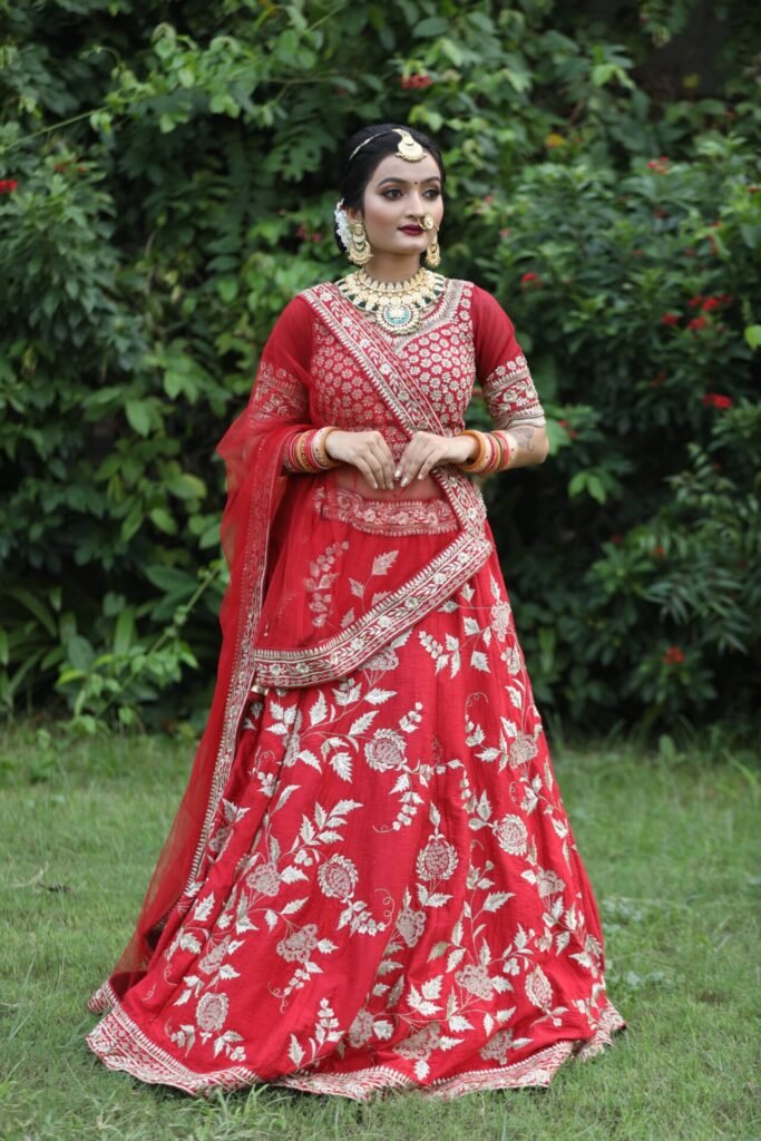 Royal Red Embroidered Lehenga