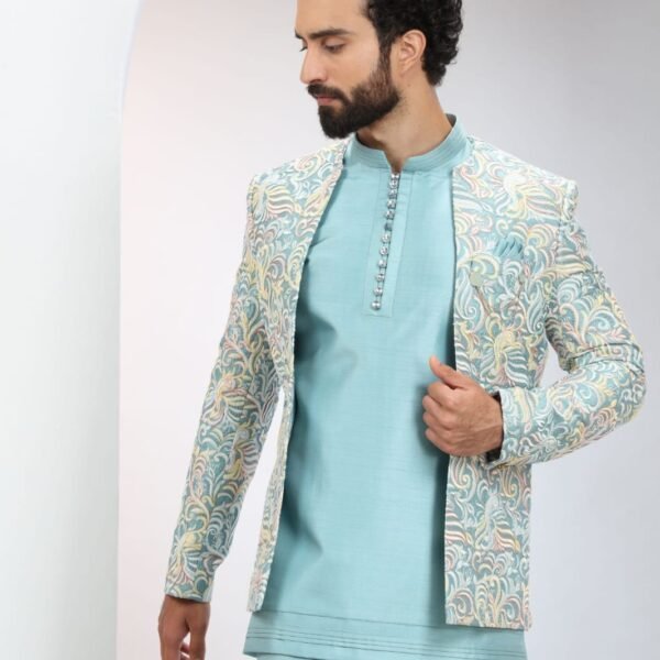 Serene Aqua Indo-Western Set